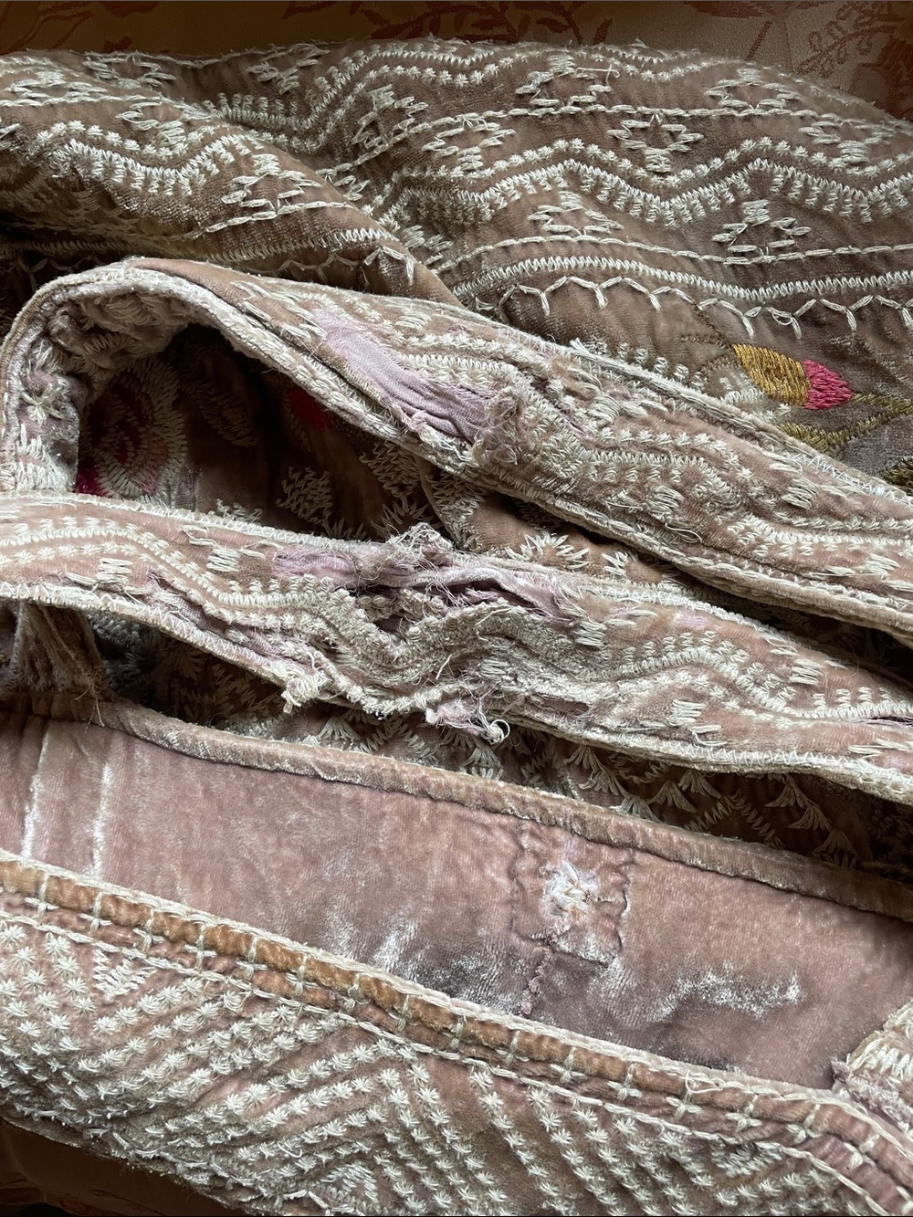 Johnny Was Floral Embroidered Velvet Tote Bag - Picture 6 of 11